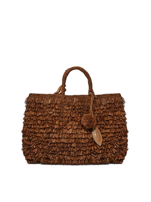 Borsa Keisha Large in rafia Rhum AFAR | KEISHA LRHUM